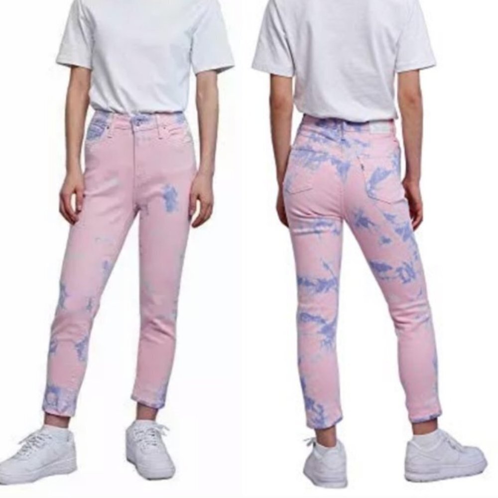 Levi's 721 High Rise Skinny Ankle Jeans Blurry Vision Tie Dye Size 27